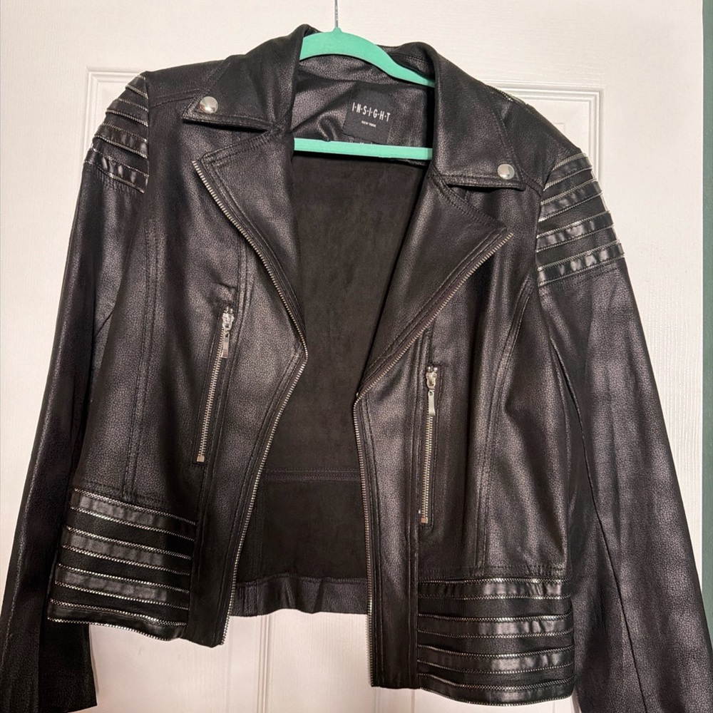Insight Black Faux Leather Biker Jacket